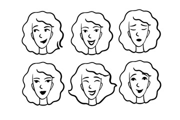Faces with different types of moods. 