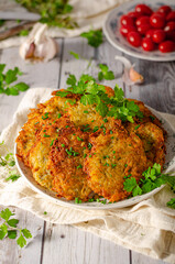 Delicious garlic potato pancakes