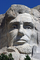 Obraz premium View of President Lincoln's face at Mount Rushmore 