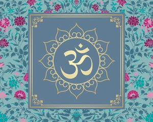 aum syllable , paisley design ,Hinduism , India	
