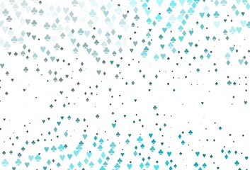 Light BLUE vector background with cards signs.