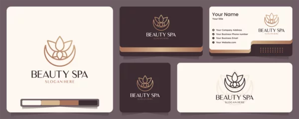Foto op Canvas beauty flower ,lotus ,spa ,balance , business card and logo design © dhulpikir