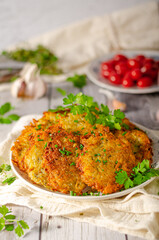 Delicious garlic potato pancakes