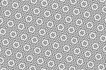 Ornament with elements of black and white colors.