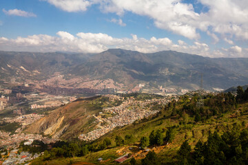 Between mountains in Medellin, Colombia