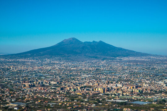 Vulkan Vesuv im Vordergrund Pompeji, Neapel Italy