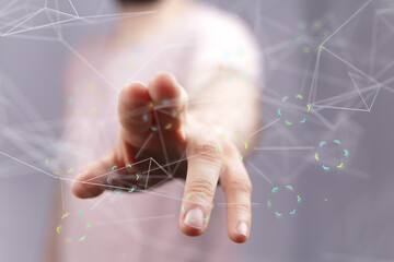 net binary code interface digital touch