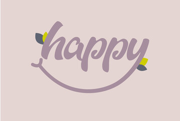 smiling inscription of happiness 