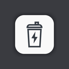 Sport shaker icon, line pictogram, vector illustration