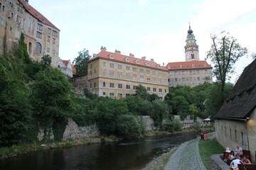 Cesky Krumlov castle and a river