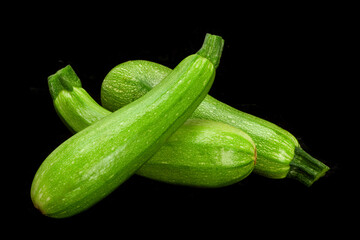 Zuccini vegetable on black
