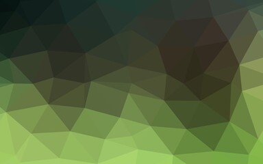Dark Green vector polygon abstract background.
