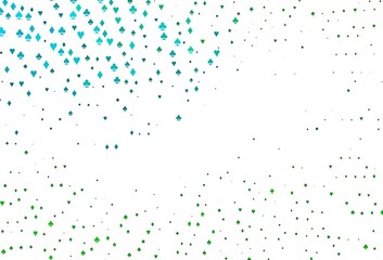 Light Blue, Green vector pattern with symbol of cards.