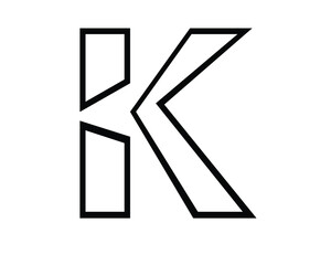 k and n logo letters design