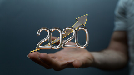 business year 2020 up goals and success illustration