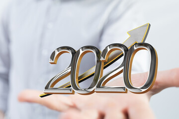 business year 2020 up goals and success illustration