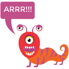 Game cartoon monster growling and yelling