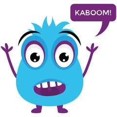 Game cartoon monster growling and yelling