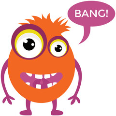 Game cartoon monster growling and yelling