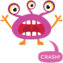 Game cartoon monster growling and yelling