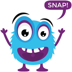 Game cartoon monster growling and yelling