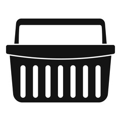Hypermarket shop basket icon, simple style