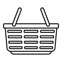 Trade shop basket icon, outline style