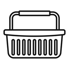 Supermarket basket icon, outline style