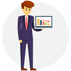 Fototapeta premium Full length portrait of disappointed businessman walking with briefcase 