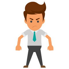 
A young business professional standing in depression 
