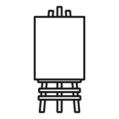 Wood easel icon, outline style