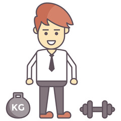 
A man in gym for exercise 
