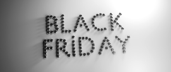 Black friday sign made of diamonds, jewelry
