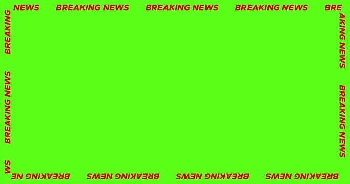 Breaking News Moving Text Frame On Green Screen