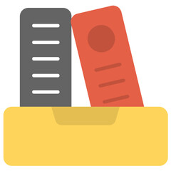 
Document organizer, file cabinet flat icon
