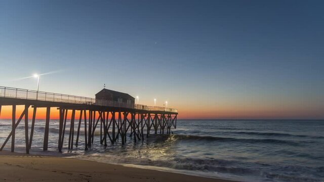 Belmar, New Jersey Fishing Pier Sunrise, Jersey Shore, Timelapse Video