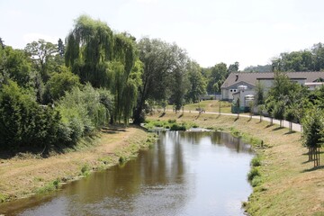 Fototapeta na wymiar The river in Namest nad Oslavou
