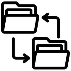 
Folders connected with arrows in between symbolising file exchange
