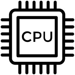 
Integrated circuits of microprocessor flat vector icon
