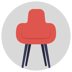 
Wooden chair flat icon design image
