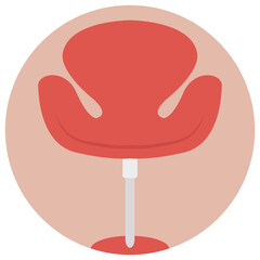 
Wooden chair flat icon design image
