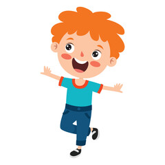 Poses And Expressions Of A Funny Boy