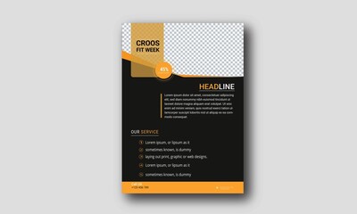 Gym Flyer Layouts with Geometric Elements. Graphic Elements, Flyer Design, Template Design, Brochure Design, Cover, Annual Report.