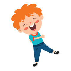 Poses And Expressions Of A Funny Boy