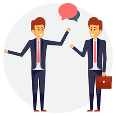 
Business person talking about any official matter, business discussion icon
