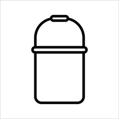 Metal bucket icon in flat style design. Vector illustration.