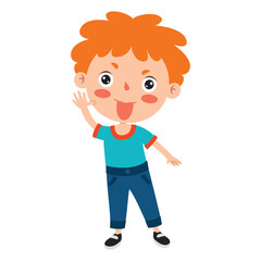 Poses And Expressions Of A Funny Boy