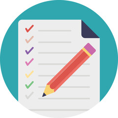 
Clipped checklist in board and marking pen, together offering idea of order icon
