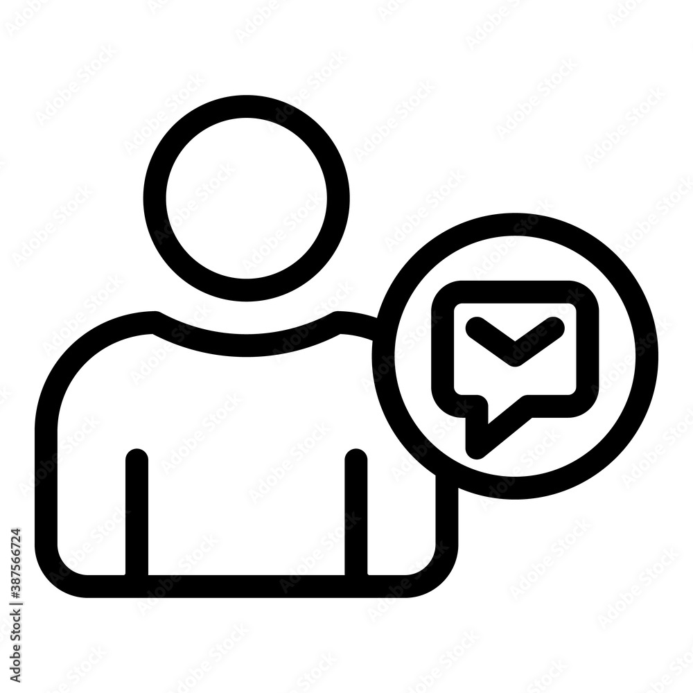 Poster chat request icon. outline chat request vector icon for web design isolated on white background