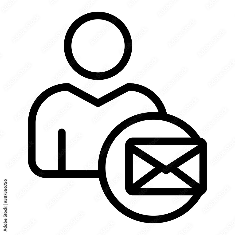 Poster mail request icon. outline mail request vector icon for web design isolated on white background
